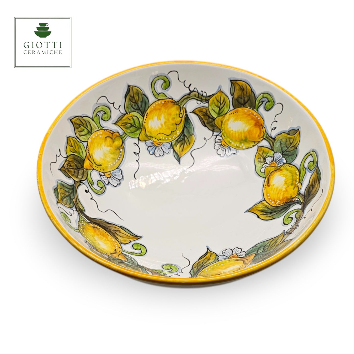 Lemon White ø 35cm Hand-Painted centerpiece bowl