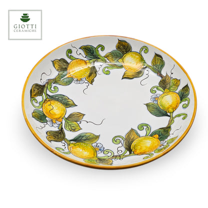 Lemon White ø 40cm Low Serving Bowl - Lemon Harvest