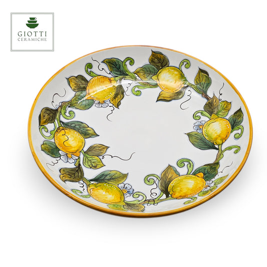 Lemon White ø 40cm Low Serving Bowl - Lemon Harvest