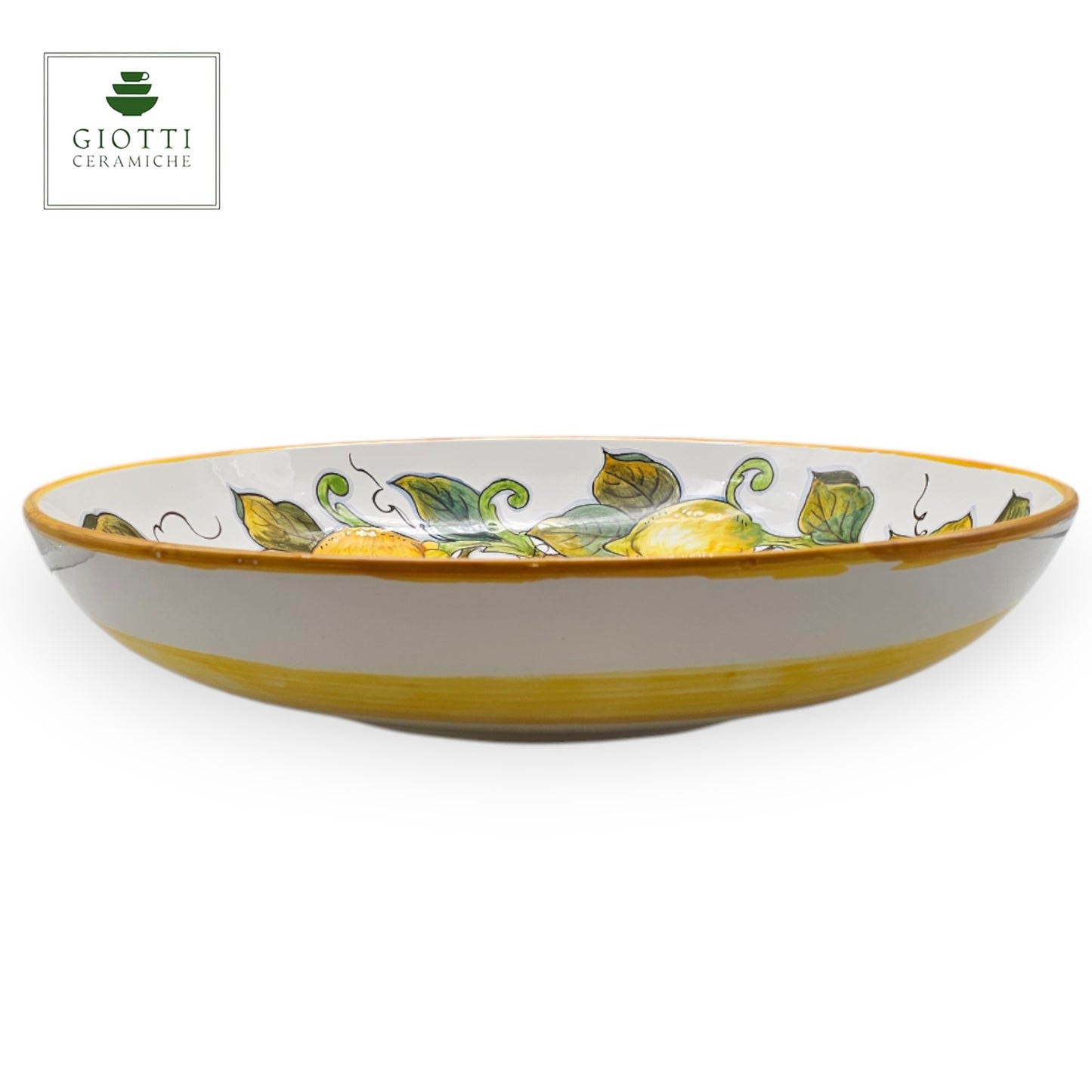 Lemon White ø 40cm Low Serving Bowl - Lemon Harvest
