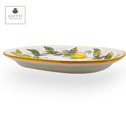 Lemon White Serving Rectangular Platter round corner Tray