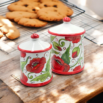 Val D'orcia Poppies Ceramic Kitchen jar
