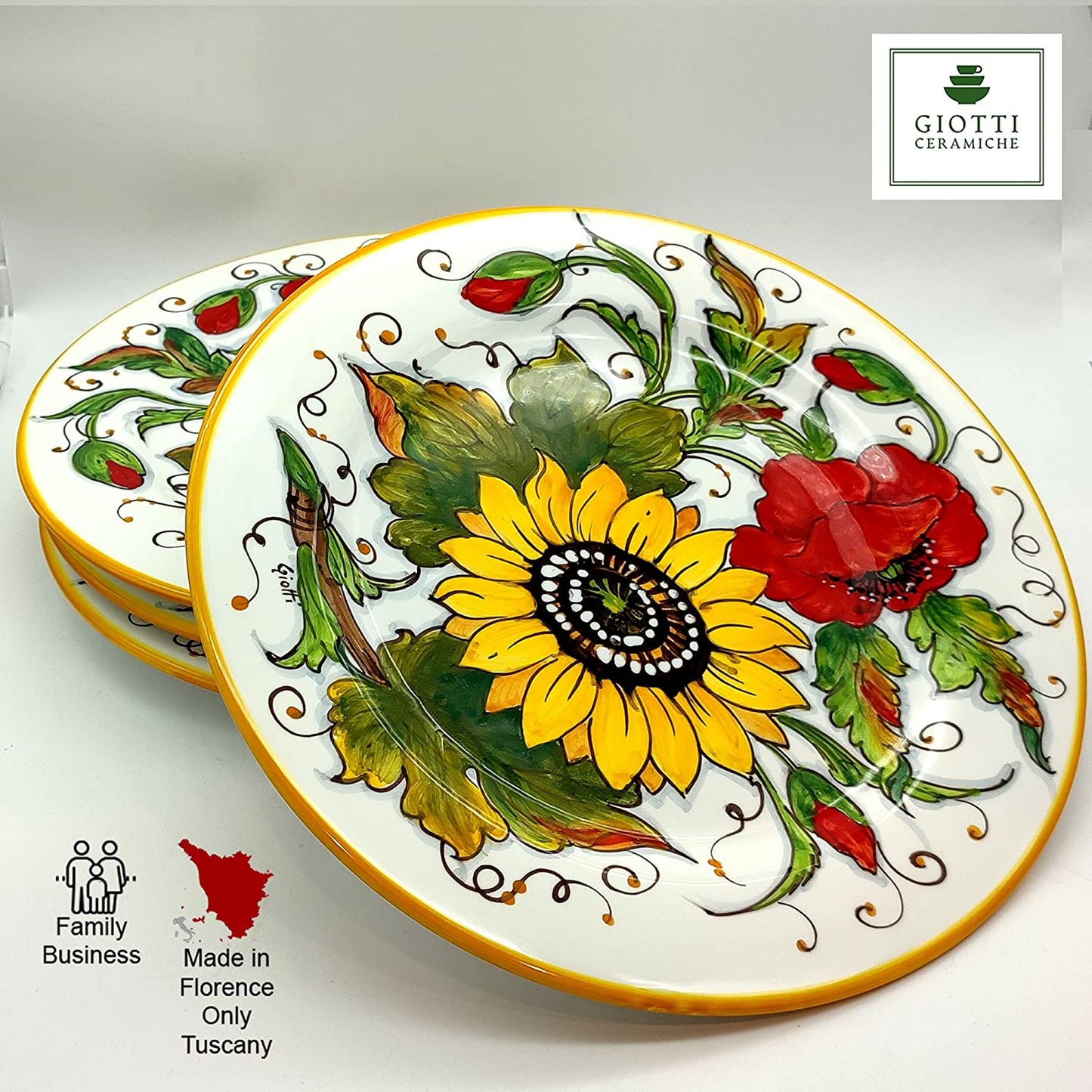 SunFlower and Poppies Dinnerware Dish / Plate 29cm