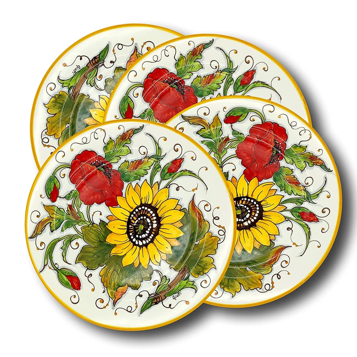 SunFlower and Poppies Dinnerware Dish / Plate 29cm