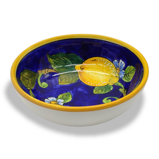 Lemons on Blue Small Cereal Bowl