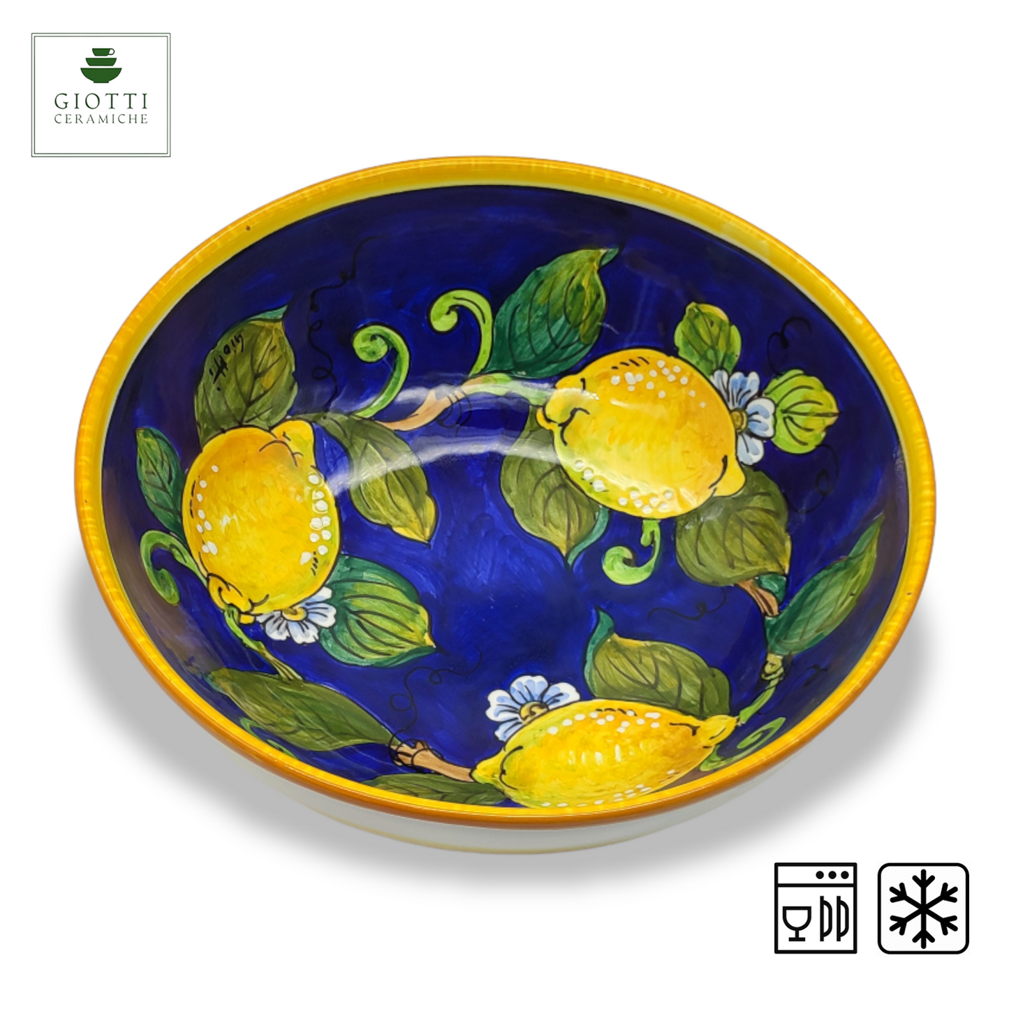Lemon on Blue Salad Bowl Small 25cm