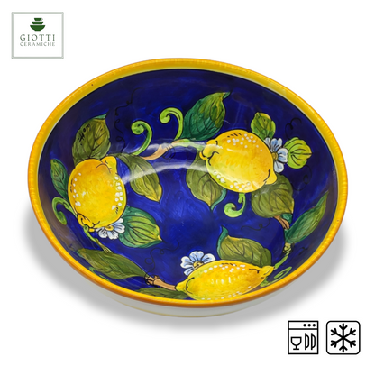 Lemon on Blue Salad Bowl Small 25cm