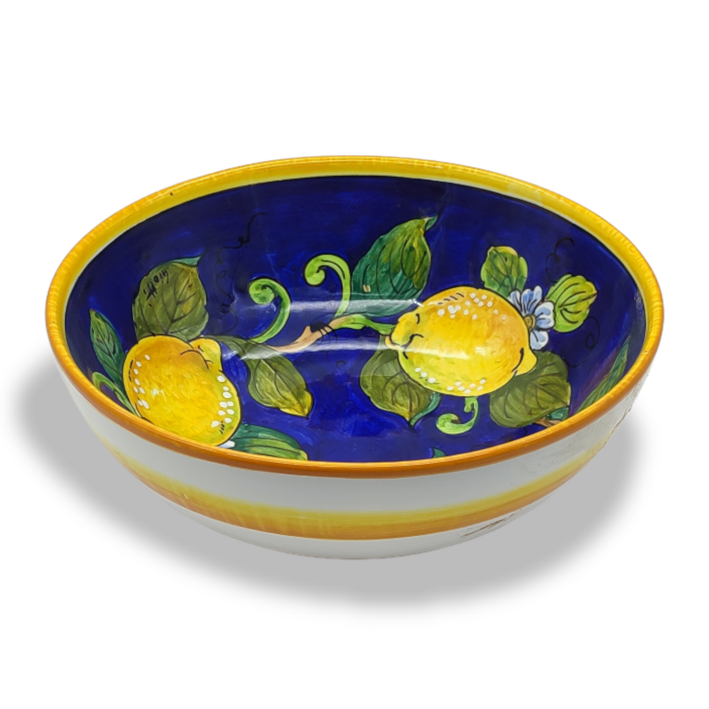 Lemon on Blue Salad Bowl Small 25cm