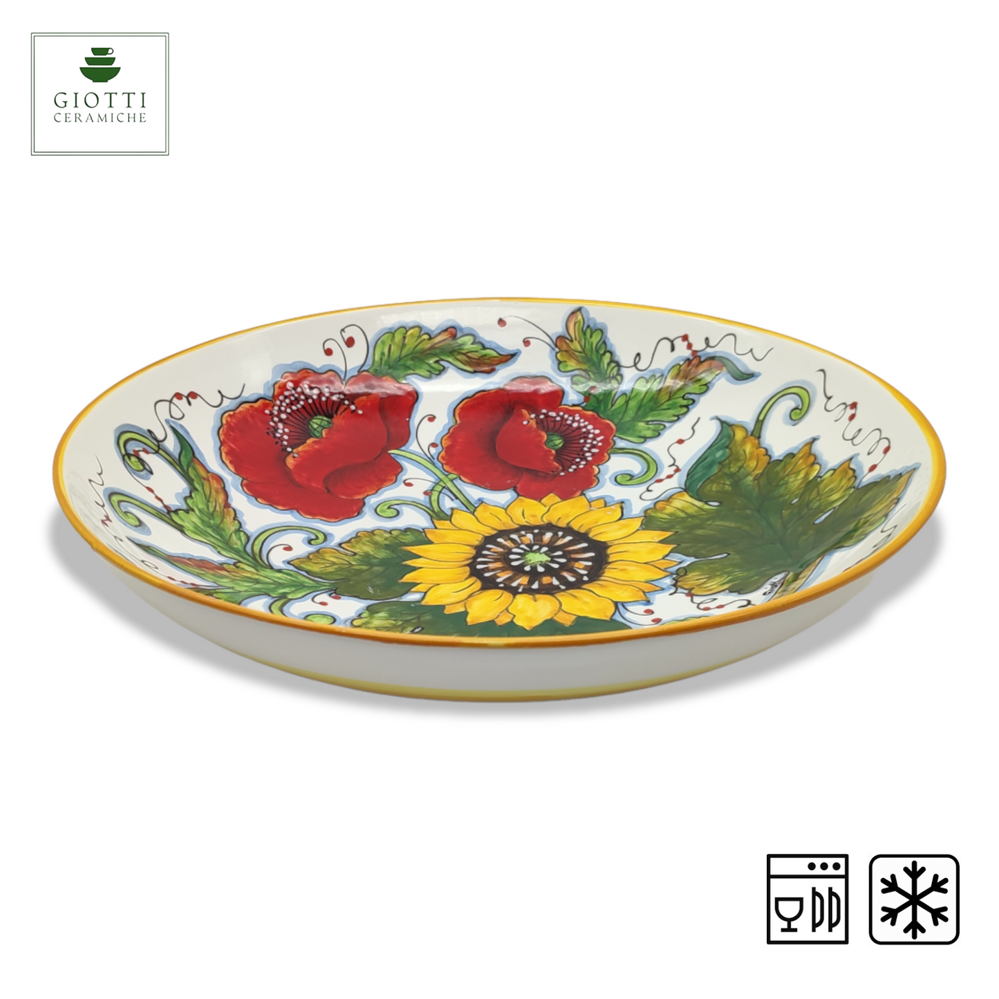Girasoli e Papaveri ø 35cm Low Salad Bowl