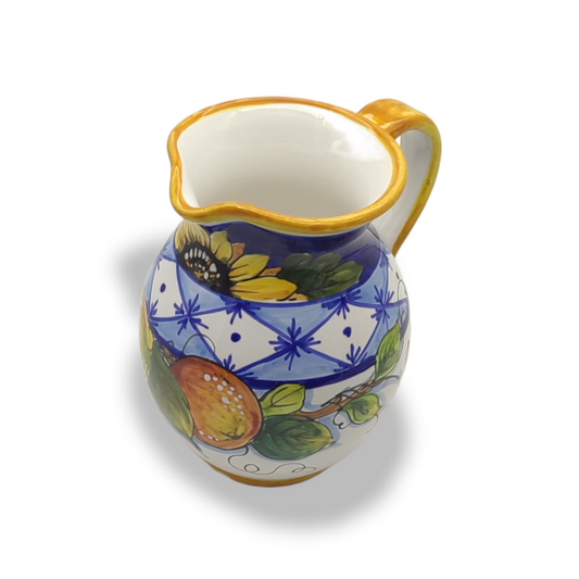 Monteriggioni Blue Sunflower Lemon and Orange Italian Ceramic Water Pitcher – 0.5 Liter (Copy)