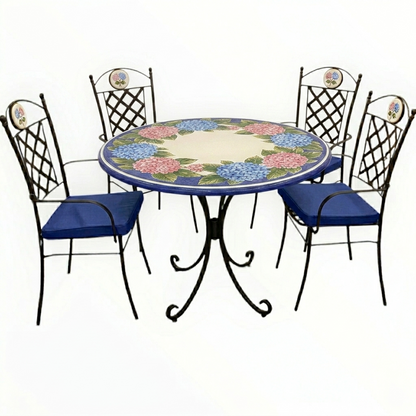 Hand-Painted Ceramic Garden Table Round