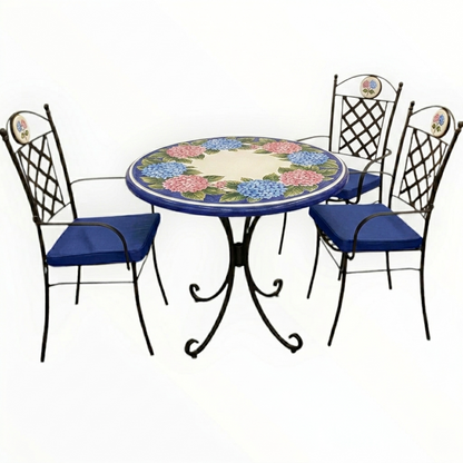 Hand-Painted Ceramic Garden Table Round