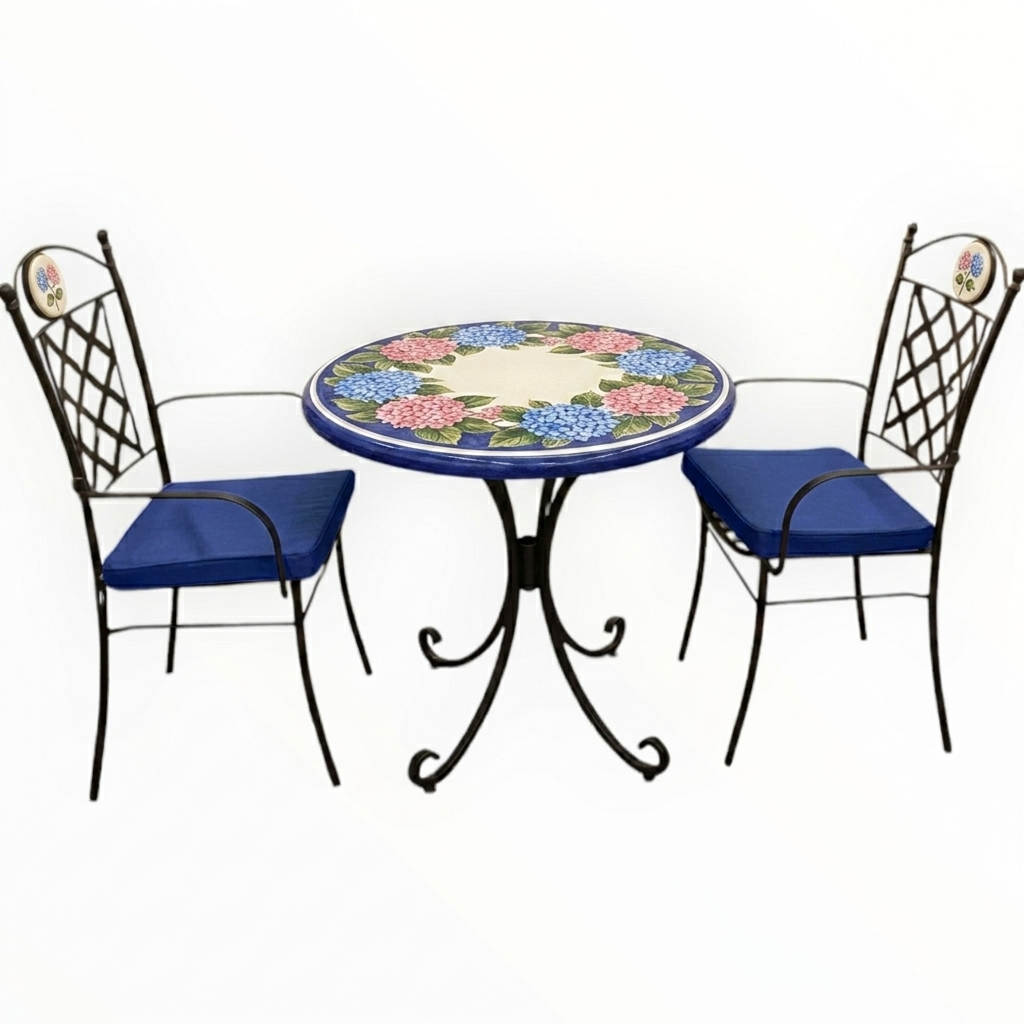 Hand-Painted Ceramic Garden Table Round