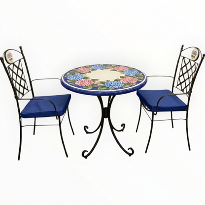 Hand-Painted Ceramic Garden Table Round