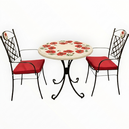 Hand-Painted Ceramic Garden Table Round