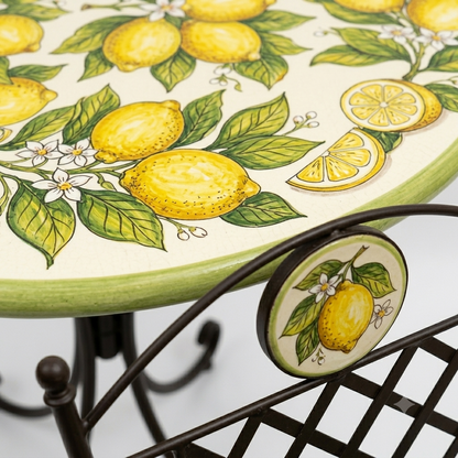 Hand-Painted Ceramic Garden Table Round
