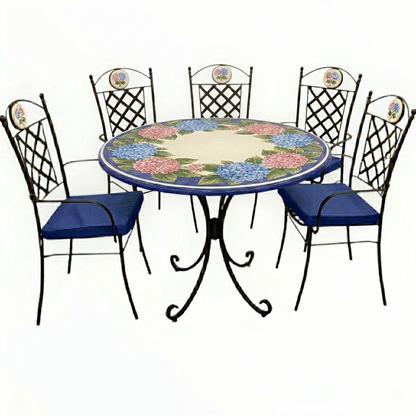 Hand-Painted Ceramic Garden Table Round