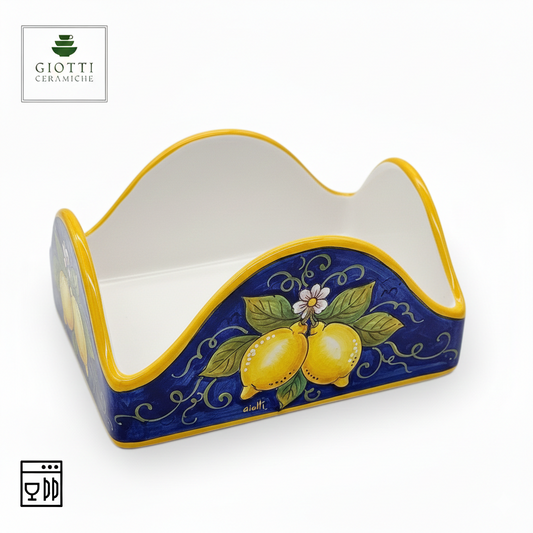Lemon on Blue Hand-Painted  Premium Paper Napkins
