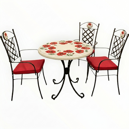 Hand-Painted Ceramic Garden Table Round