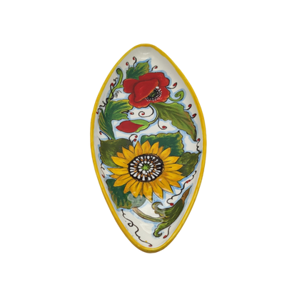 Girasoli e Papaveri Oval Narrow Tray Small