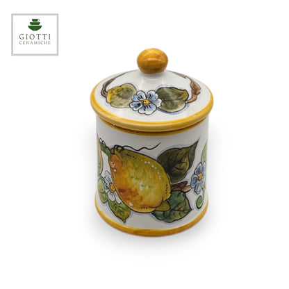Lemons white big round jar