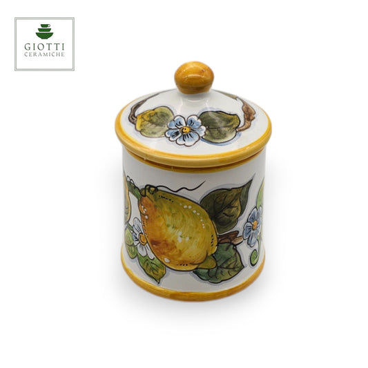 Lemons white big round jar