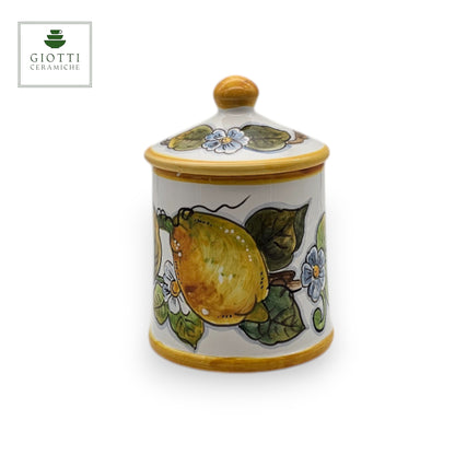 Lemons white big round jar