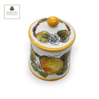 Lemons white big round jar