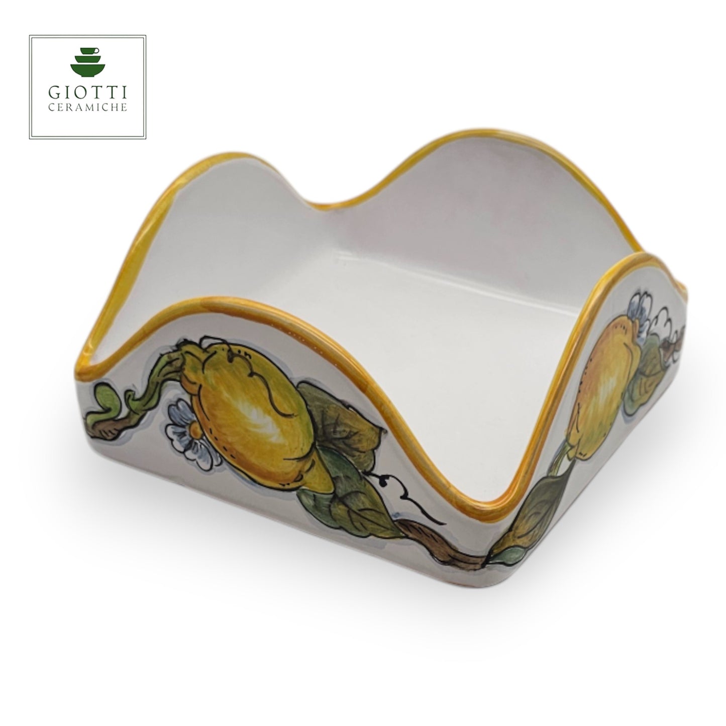 Lemon White Hand-Painted  Premium Paper Napkins