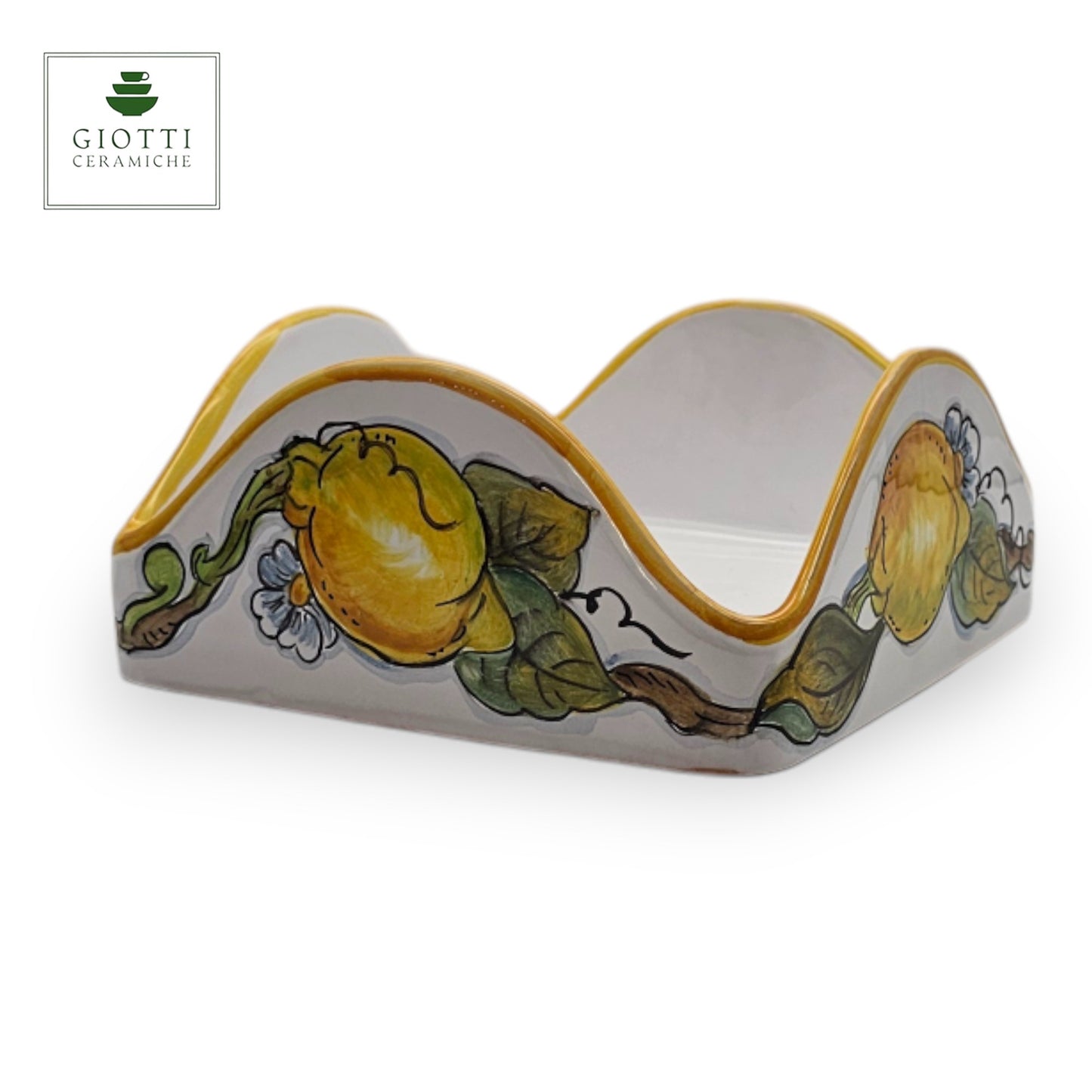 Lemon White Hand-Painted  Premium Paper Napkins