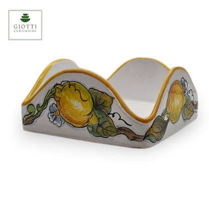 Lemon White Hand-Painted  Premium Paper Napkins