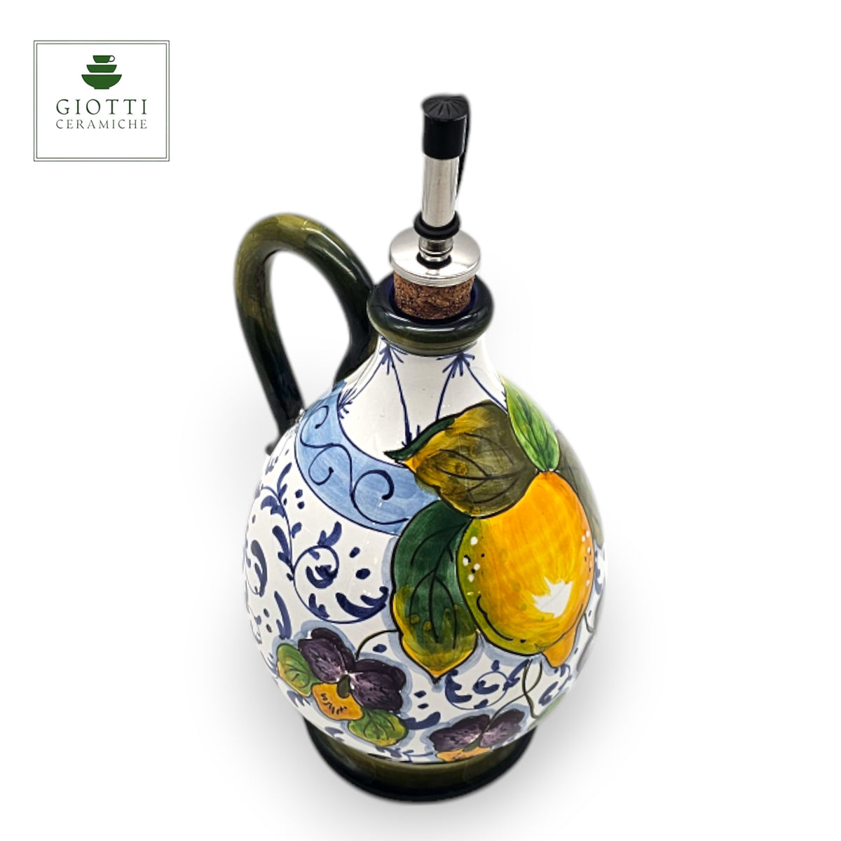 Elba Lemon Blue Curls Oil Bottle with handle
