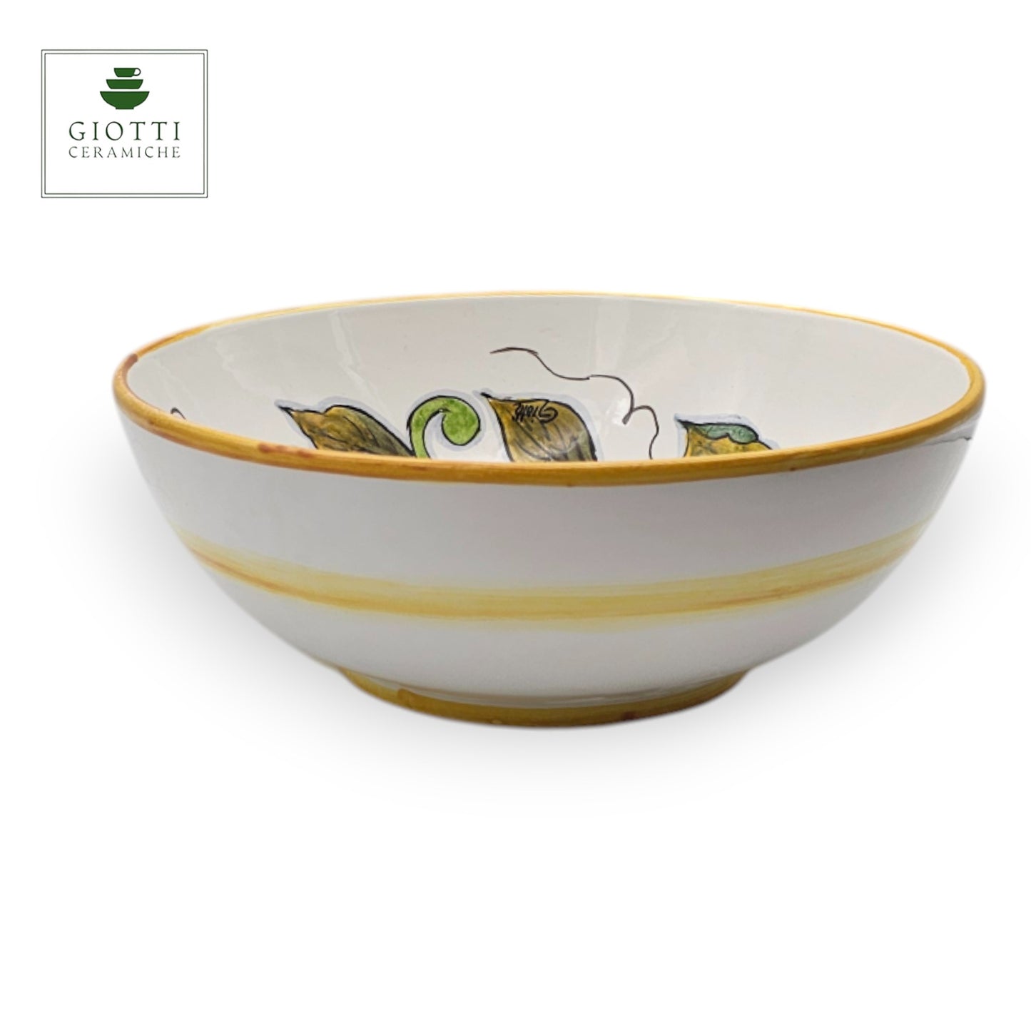White Lemon Salad Bowl Small 25cm