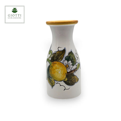 White Lemon Hand-Painted Italian Ceramic Carafe & Vase – 0.5 Liter