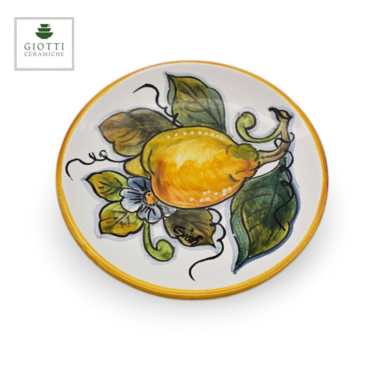 White Lemon Hand-Painted Italian Ceramic Bread Plate