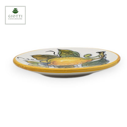 White Lemon Hand-Painted Italian Ceramic Bread Plate