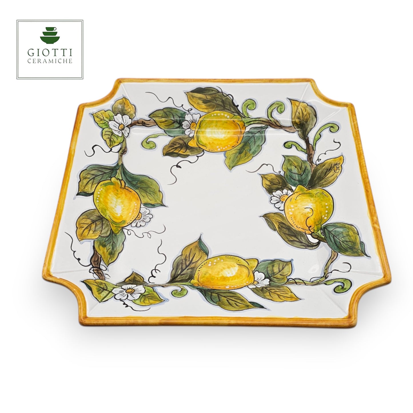 Lemon White Serving Square Platter Special  Tray