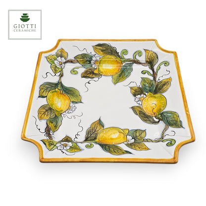 Lemon White Serving Square Platter Special  Tray
