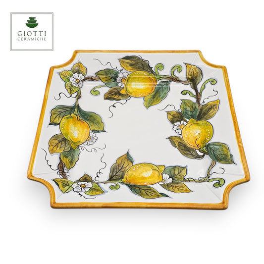 Lemon White Serving Square Platter Special  Tray