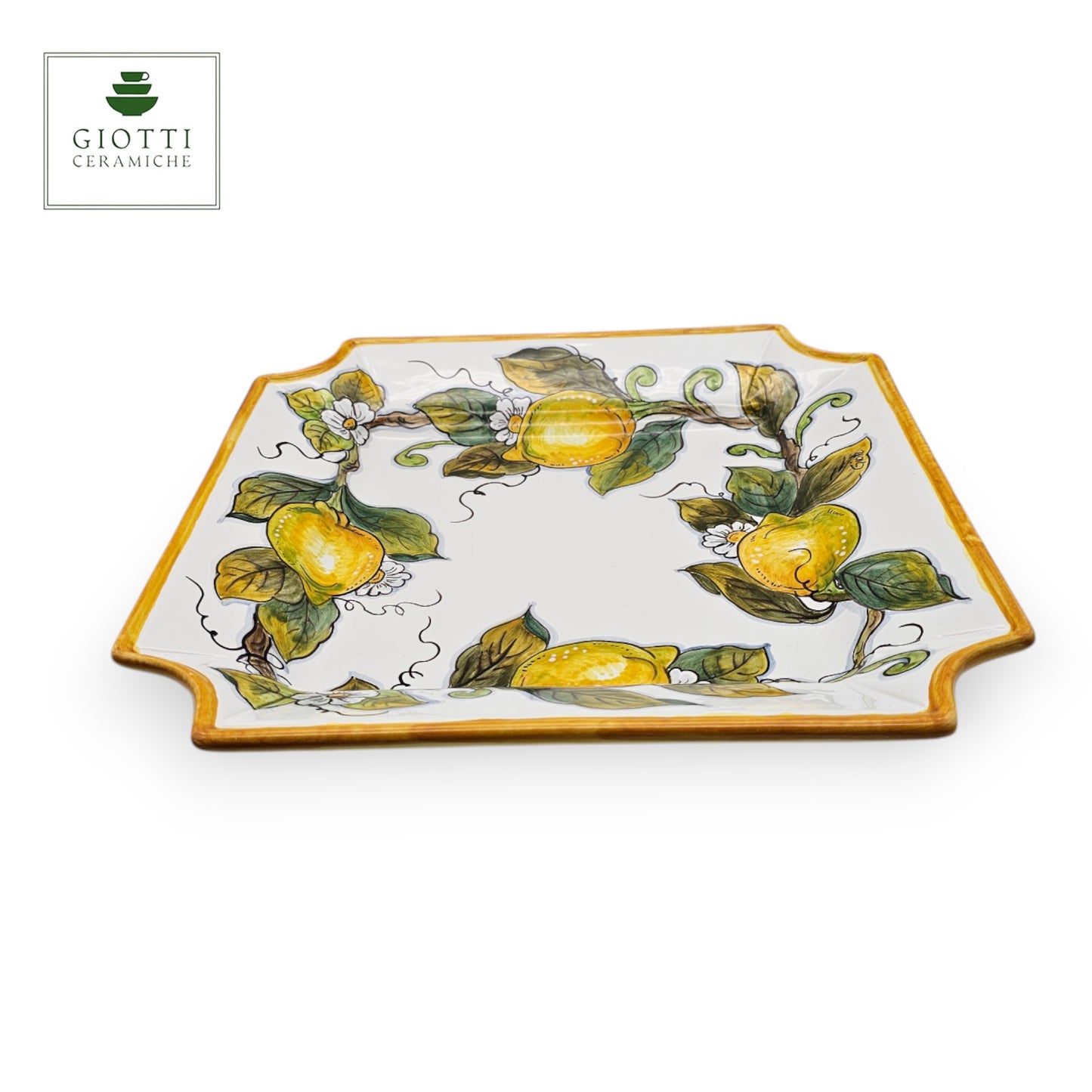 Lemon White Serving Square Platter Special  Tray