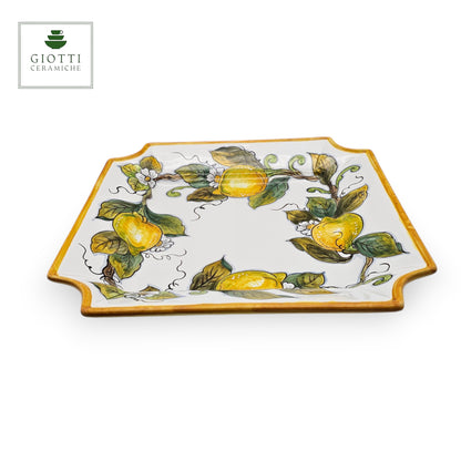 Lemon White Serving Square Platter Special  Tray