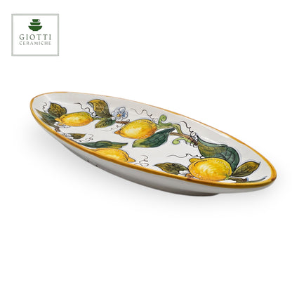 White Lemon Oval Narrow Tray Long