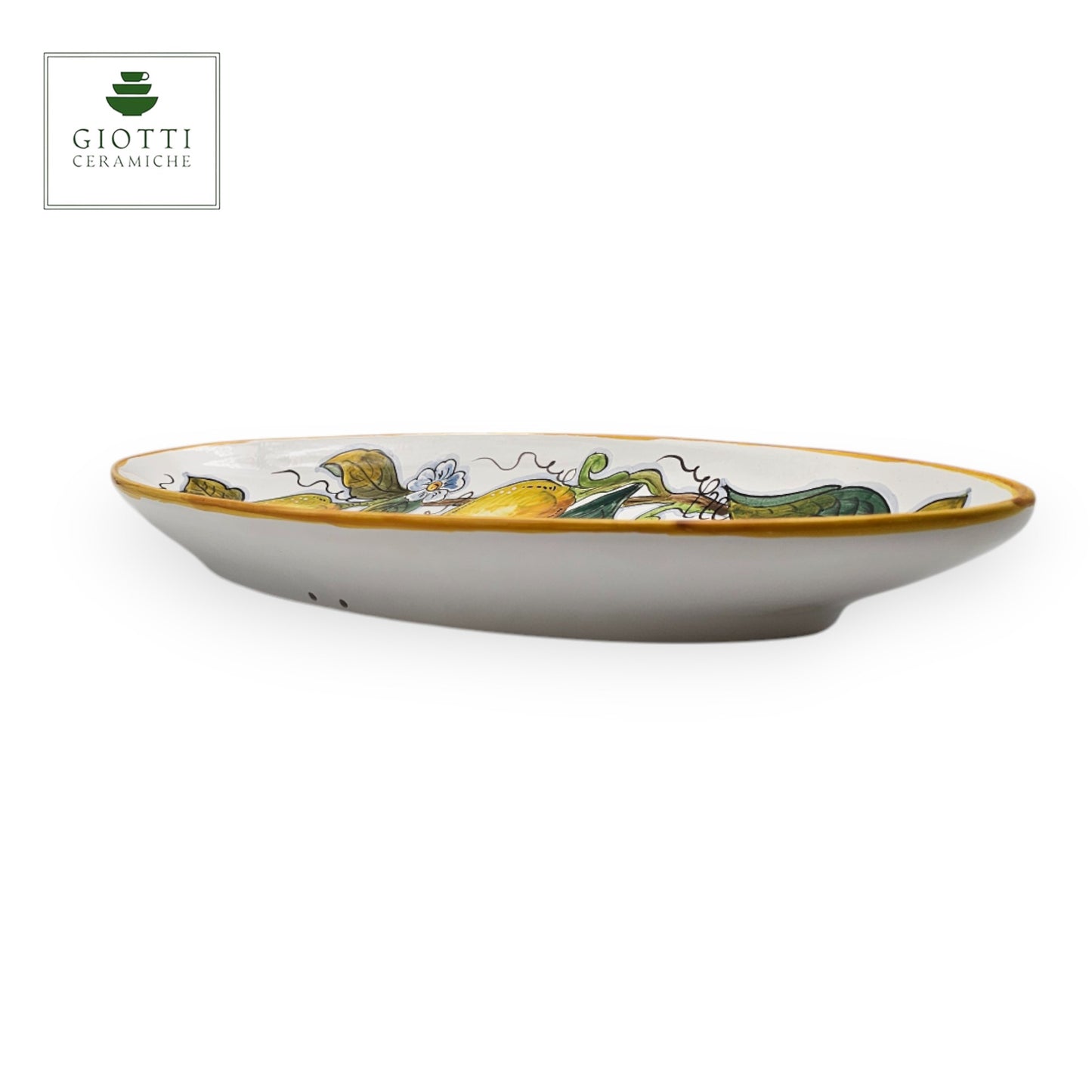 White Lemon Oval Narrow Tray Long