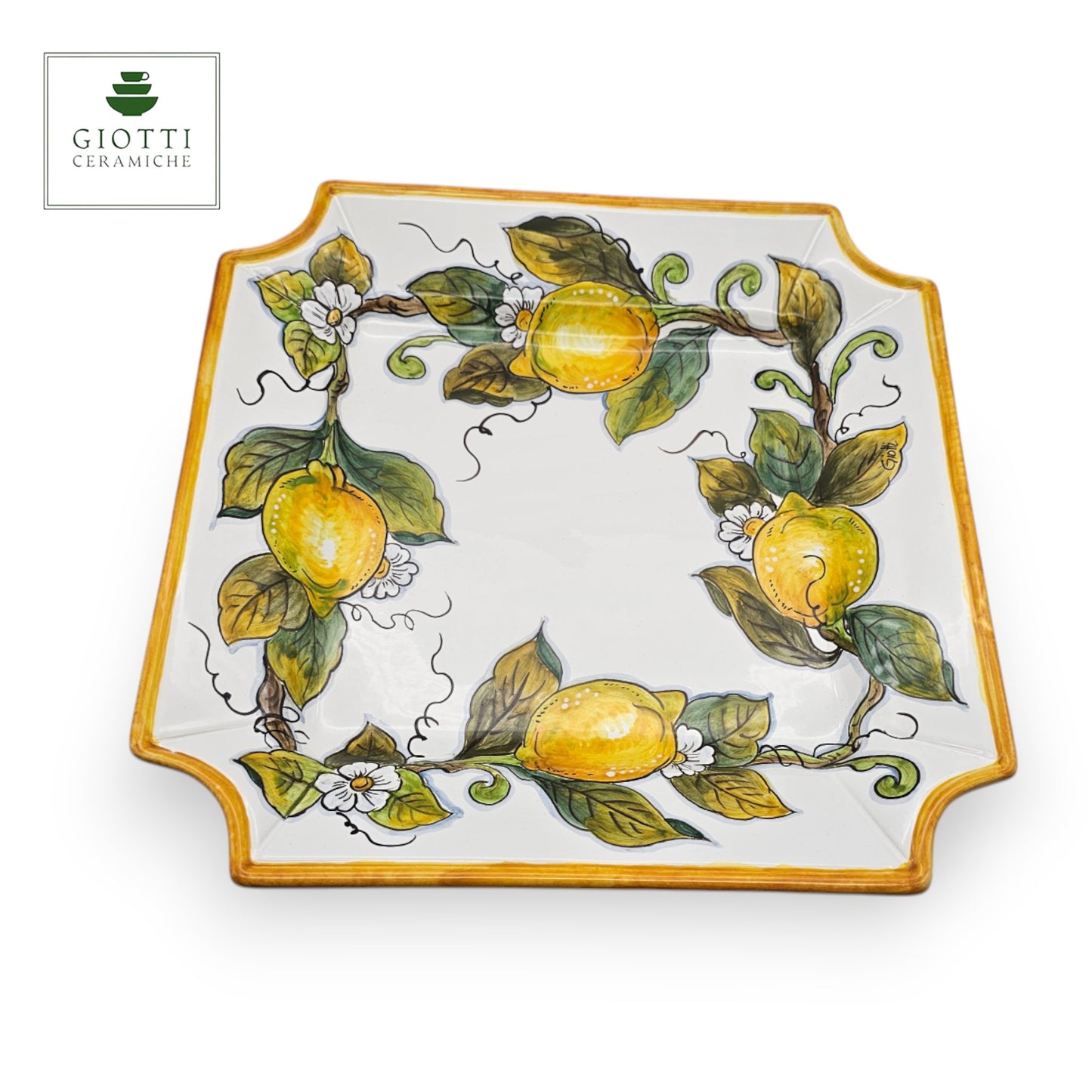 Lemon White Serving Square Platter Special  Tray