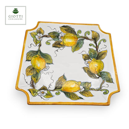 Lemon White Serving Square Platter Special  Tray