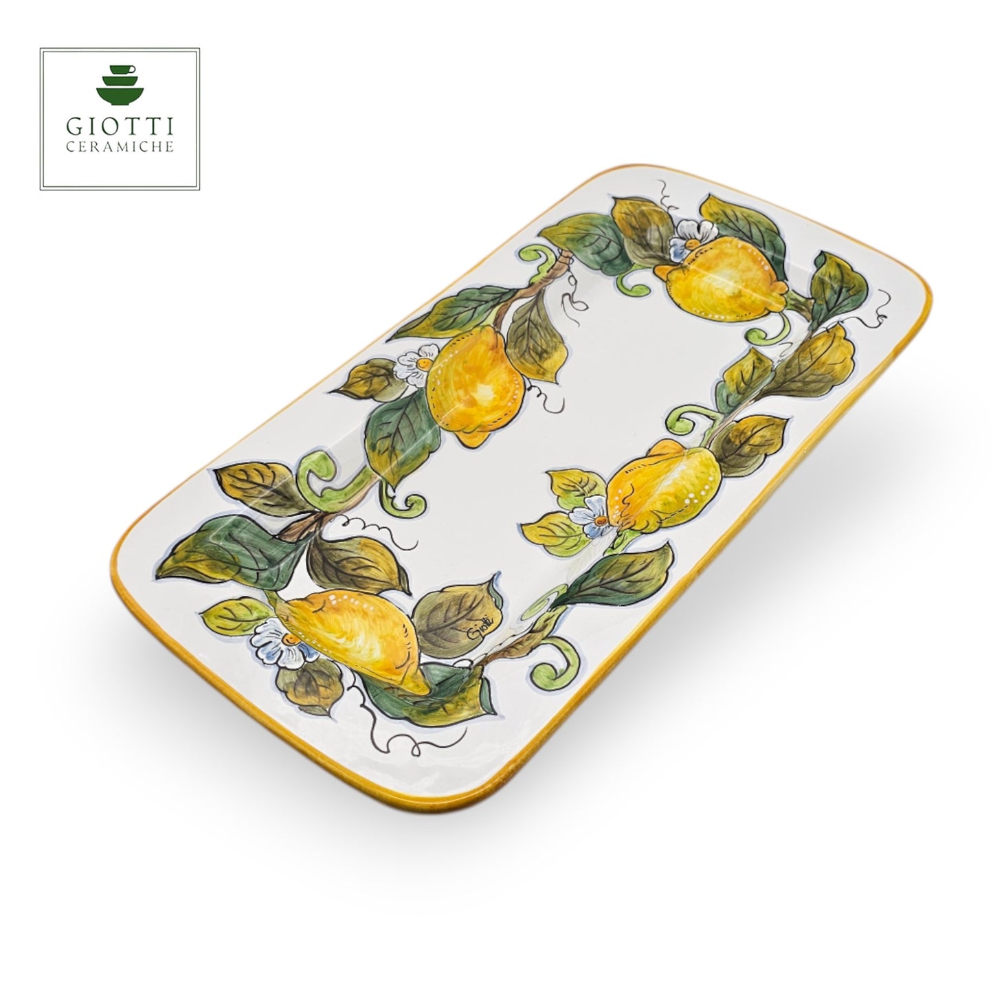 Lemon White Serving Rectangular Platter Medium Tray