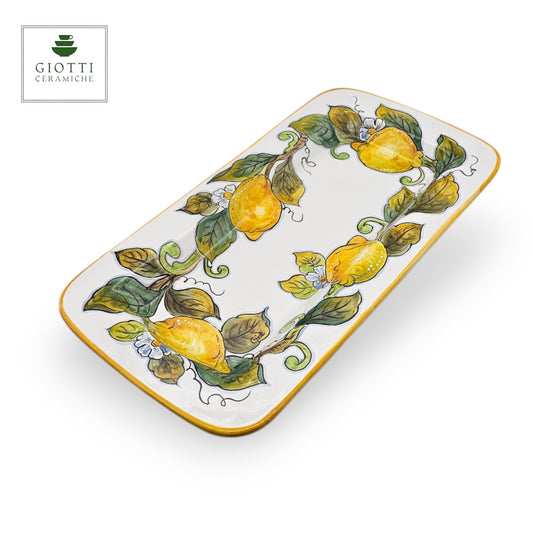 Lemon White Serving Rectangular Platter Medium Tray