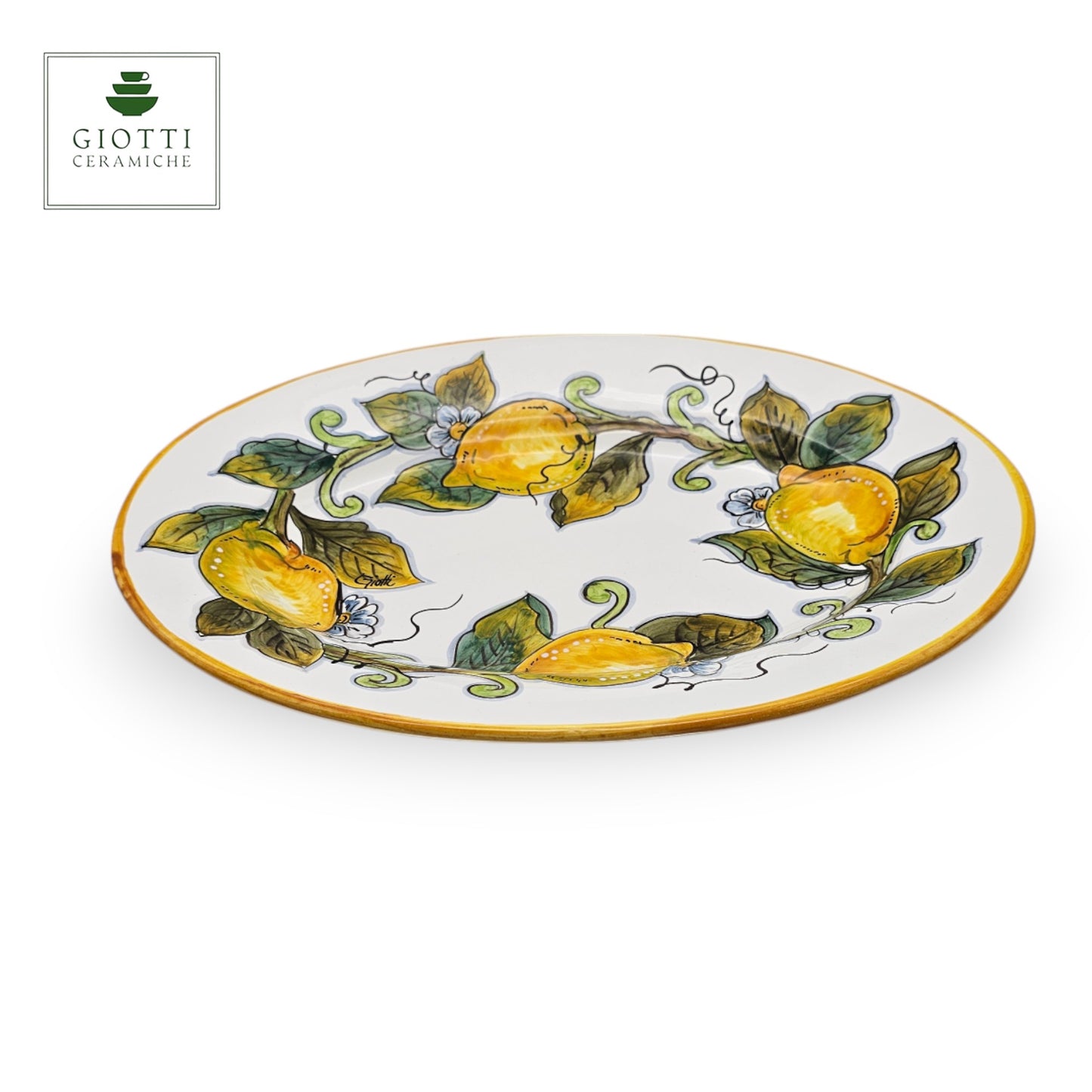 Lemon White Oval Serving Tray