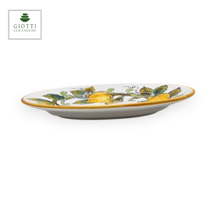 Lemon White Oval Serving Tray