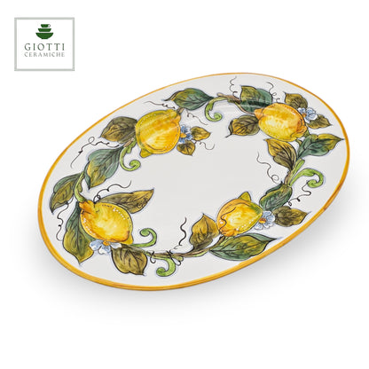 Lemon White Oval Medium Serving Tray